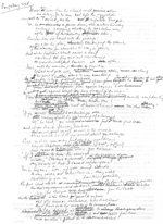 Sample page of Merwin's draft translation of the 'Purgatorio'